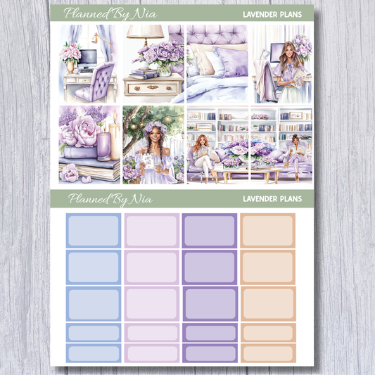 Lavender Plans Full Weekly Sticker Kit
