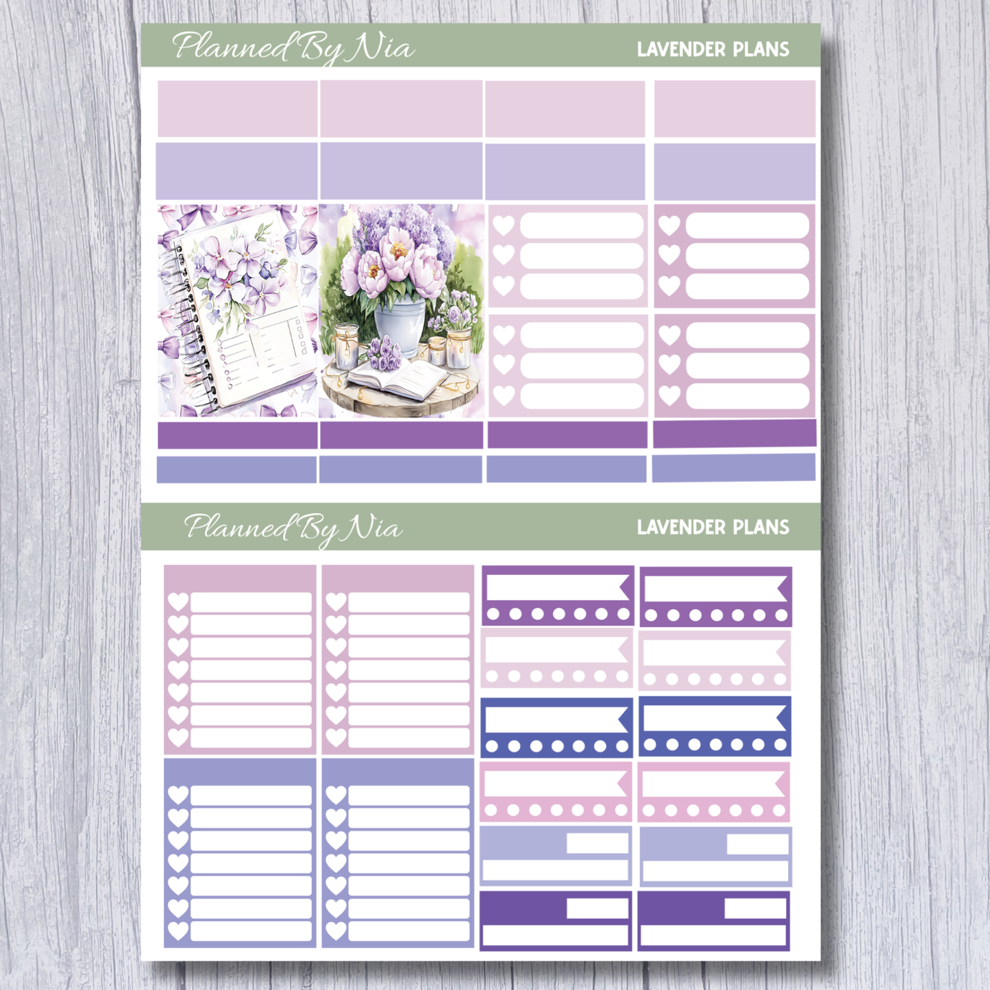 Lavender Plans Full Weekly Sticker Kit
