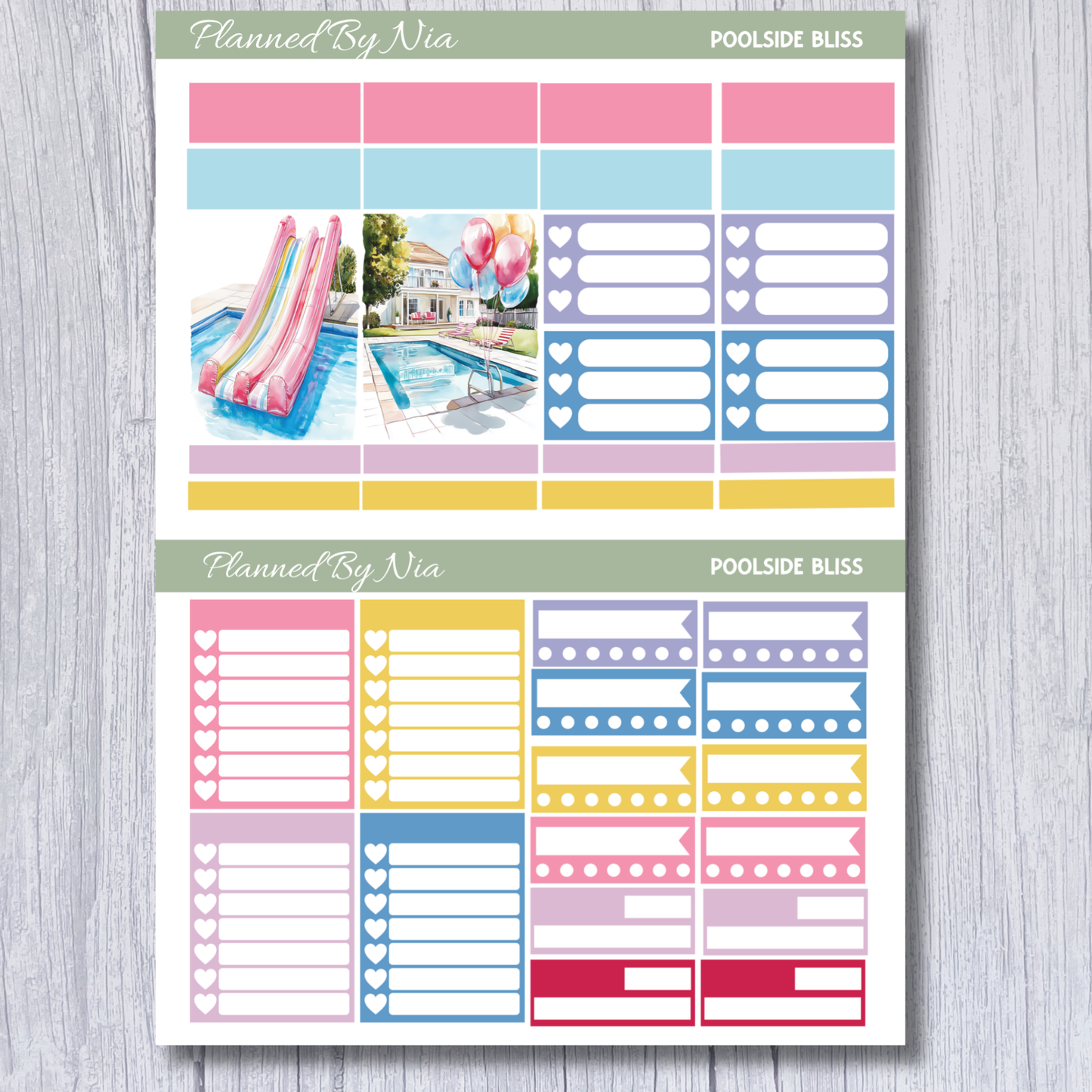 Poolside Bliss Full Weekly Sticker Kit