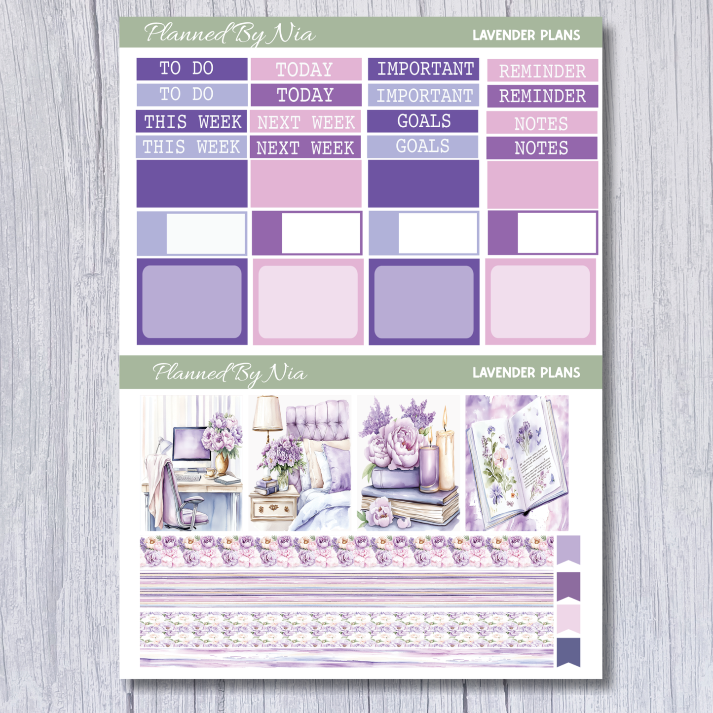 Lavender Plans Mini Weekly Sticker Kit
