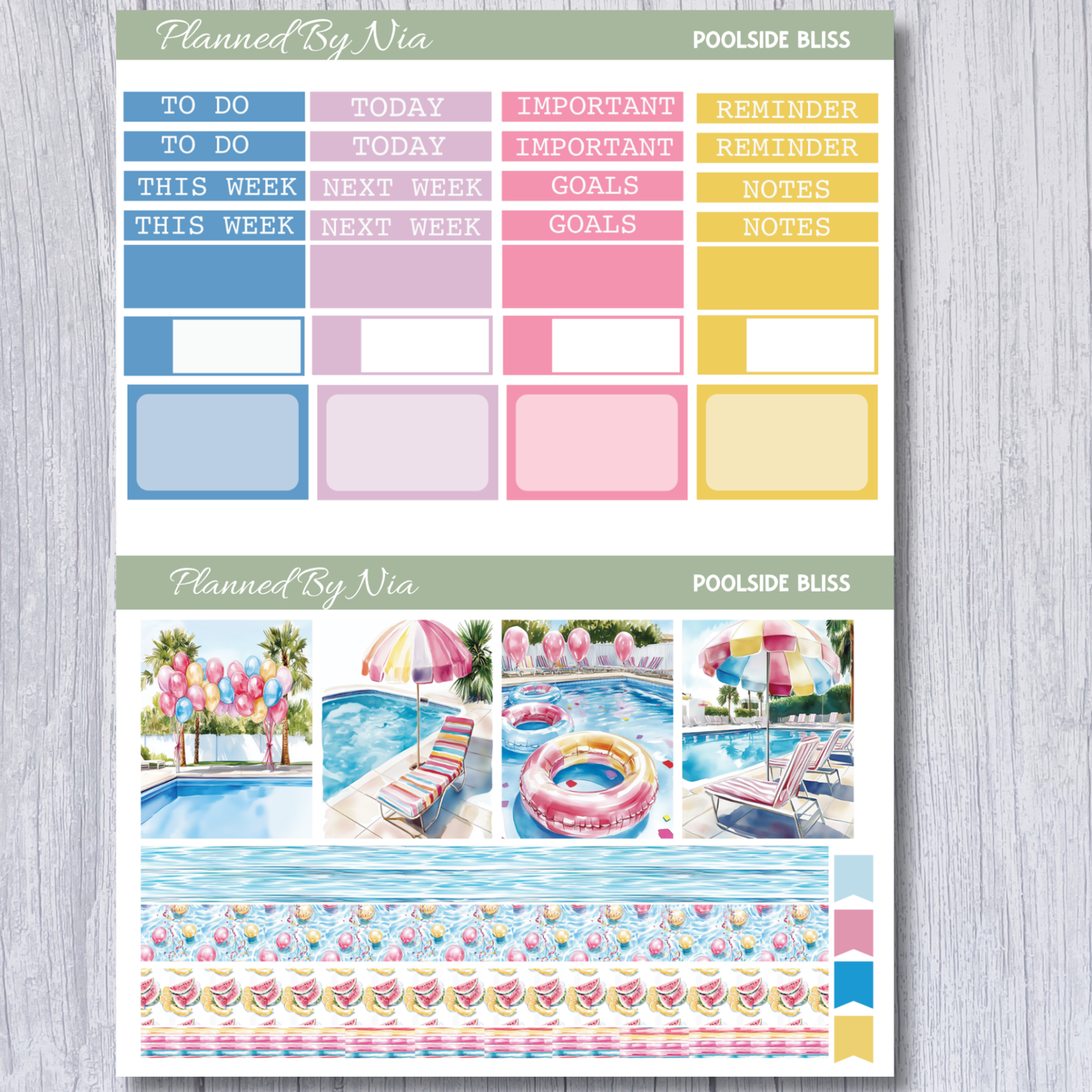 Poolside Bliss Mini Weekly Sticker Kit