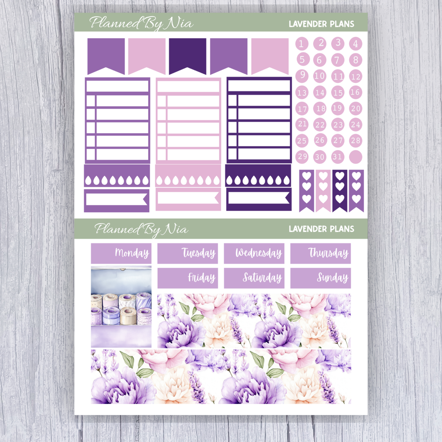 Lavender Plans Mini Weekly Sticker Kit
